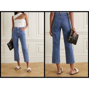 💕SLVRLAKE💕 London Crop Jeans Straight Leg High Waisted ~ Blue 24 NWOT
